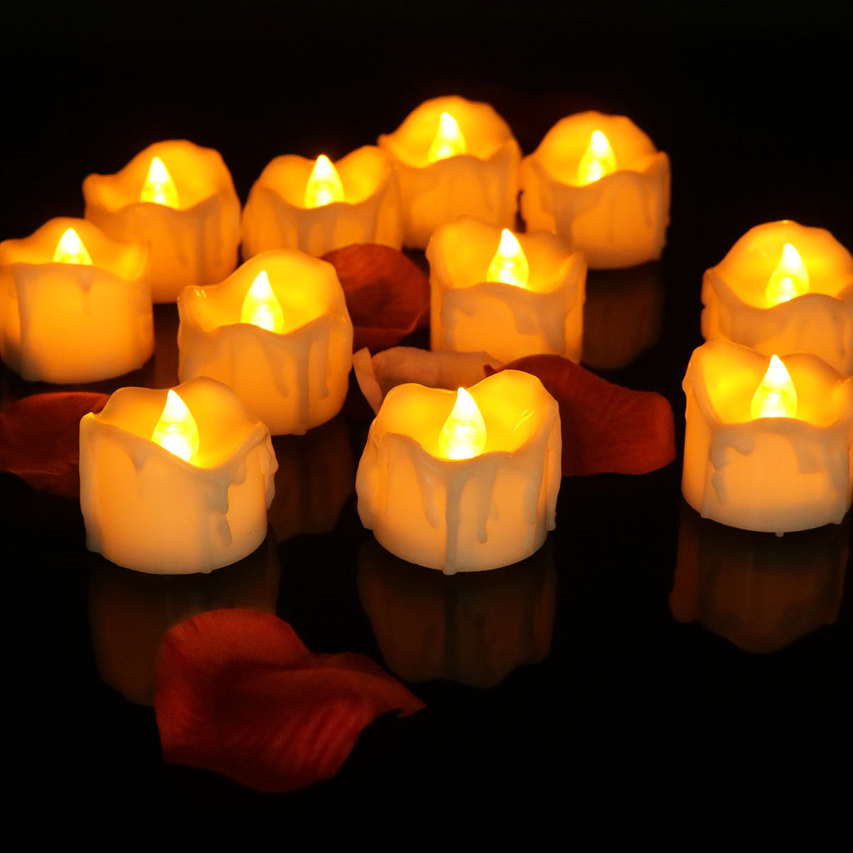 Glow Candle  Concave Wave Mouth Timing Electric Candle Lamp Christmas Decoration LED Candle Timing Function