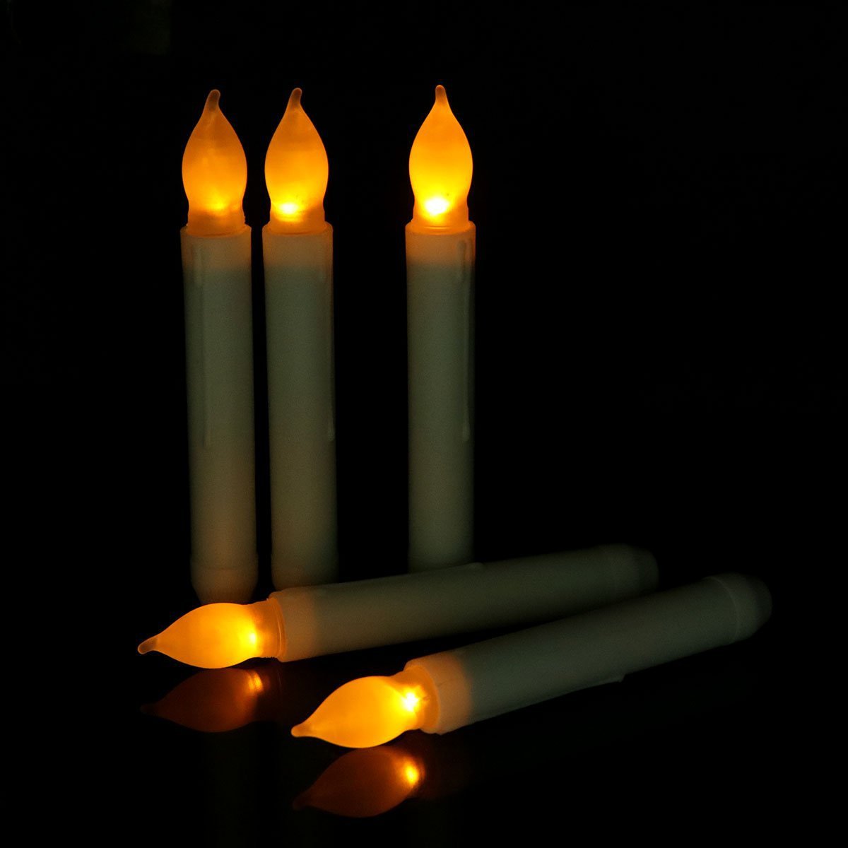 Glow Candle  Concave Wave Mouth Timing Electric Candle Lamp Christmas Decoration LED Candle Timing Function