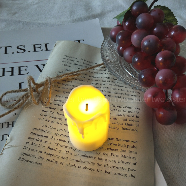 Glow Candle  and Korean Burning Candle Simulation Half Candle Roman Column Candlestick Swing Style Stall Goods