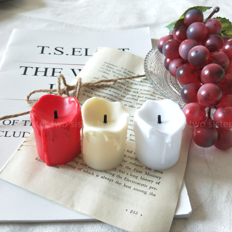 Glow Candle  and Korean Burning Candle Simulation Half Candle Roman Column Candlestick Swing Style Stall Goods