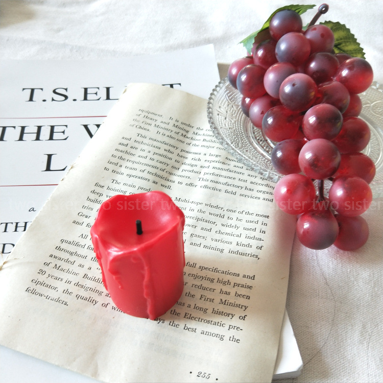 Glow Candle  and Korean Burning Candle Simulation Half Candle Roman Column Candlestick Swing Style Stall Goods