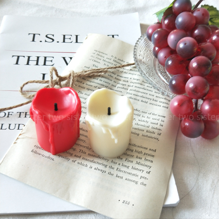 Glow Candle  and Korean Burning Candle Simulation Half Candle Roman Column Candlestick Swing Style Stall Goods