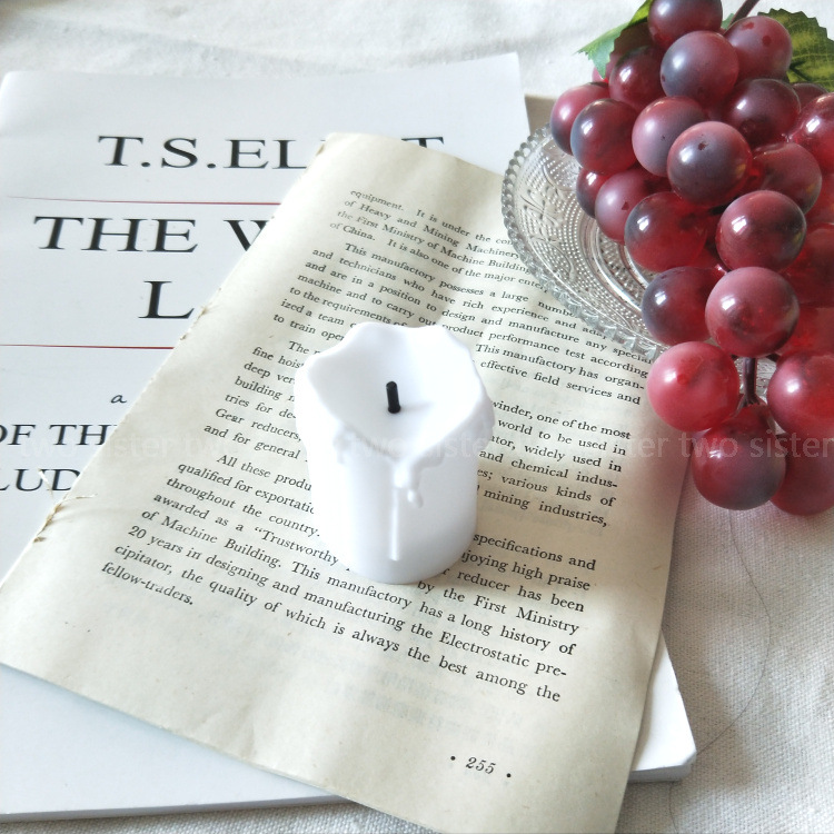 Glow Candle  and Korean Burning Candle Simulation Half Candle Roman Column Candlestick Swing Style Stall Goods