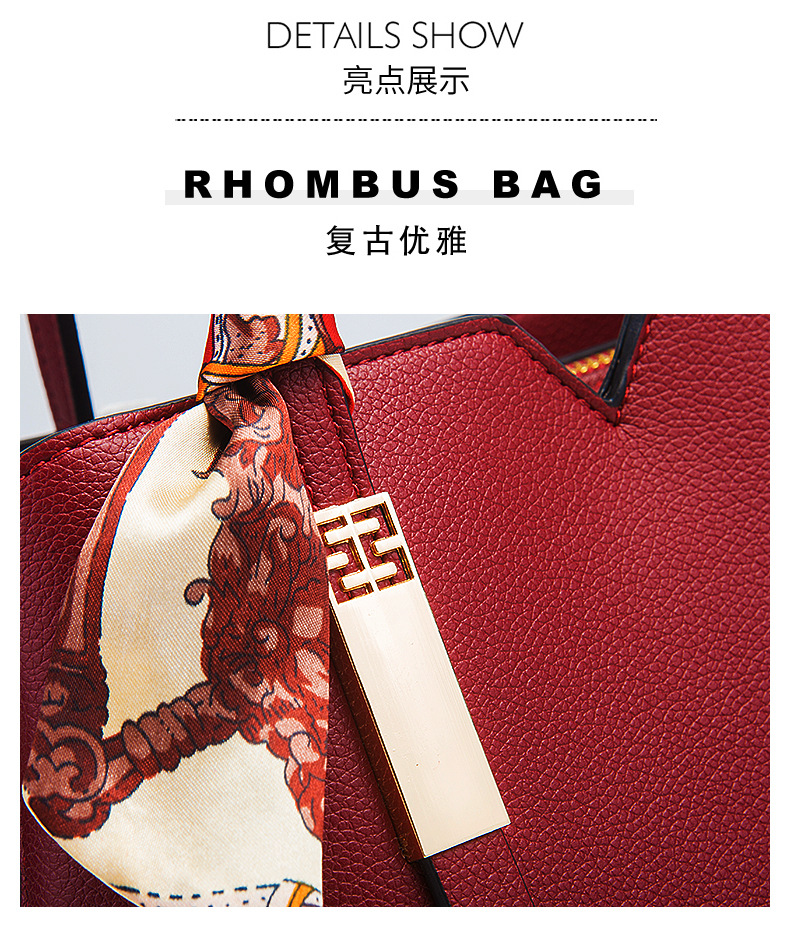Red Wedding Bag Bridal Bag Women's Bag Mother 2021 New Handbag for Middle-Aged People Large Capacity Shoulder Messenger Bag