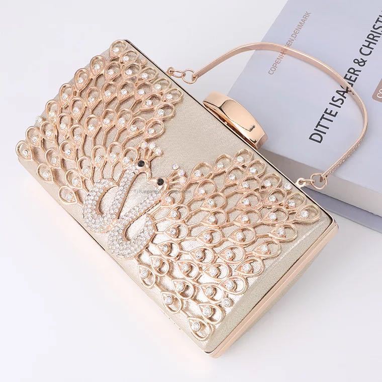 Popular Peacock Spot Drill Bridal Wedding Bag Dinner Dress Handbag