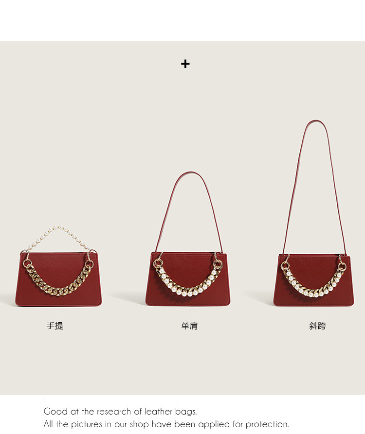 wedding Bag 2021 Autumn and Winter New Special-Interest Design Pearl Chain Bridal Bag Portable Underarm Single