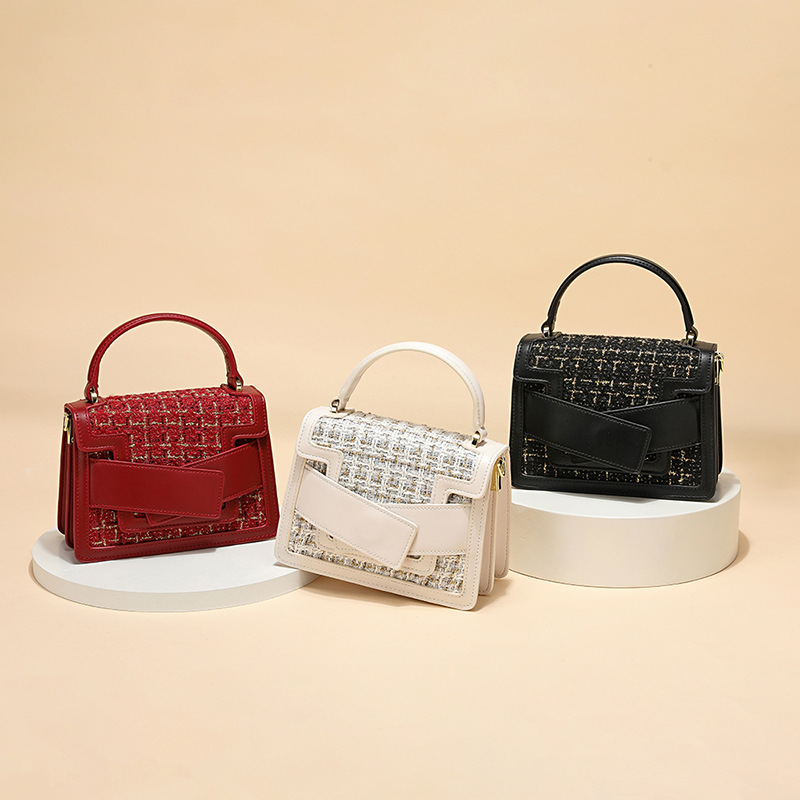 2021 New Autumn and Winter Bags Small Square Bag Woolen Shoulder Messenger Bag Handbag Wedding wedding Bag