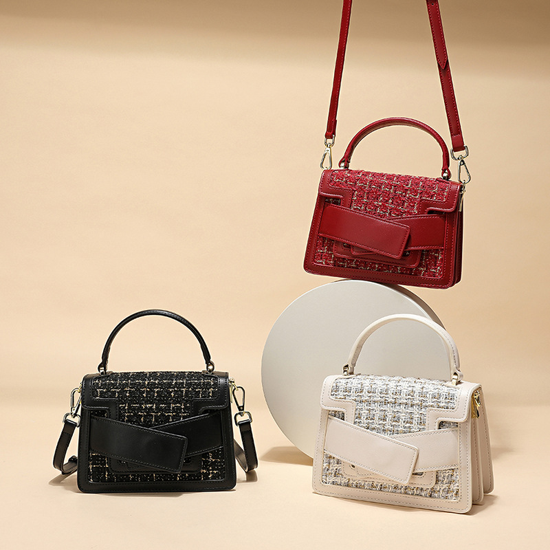 2021 New Autumn and Winter Bags Small Square Bag Woolen Shoulder Messenger Bag Handbag Wedding wedding Bag