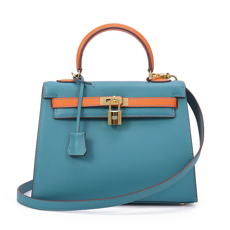Women&#039;s Cow Leather Bag 2021 New Kelly Bag Red Bag Portable Wedding Bride Birkin Bag wedding Bag