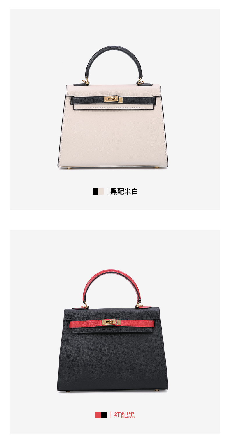 Women's Cow Leather Bag 2021 New Kelly Bag Red Bag Portable Wedding Bride Birkin Bag wedding Bag