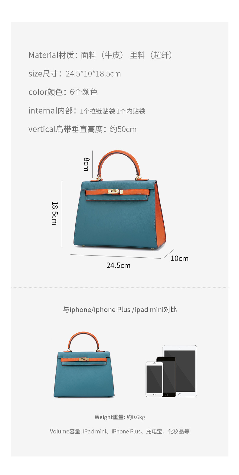 Women's Cow Leather Bag 2021 New Kelly Bag Red Bag Portable Wedding Bride Birkin Bag wedding Bag