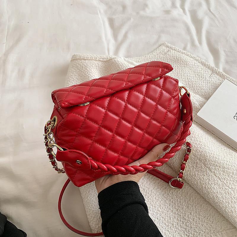 Red Wedding Bag Bridal Bag Diamond Pattern Bag Women&#039;s Bag Mother Bag 2020 New Engagement wedding Bag
