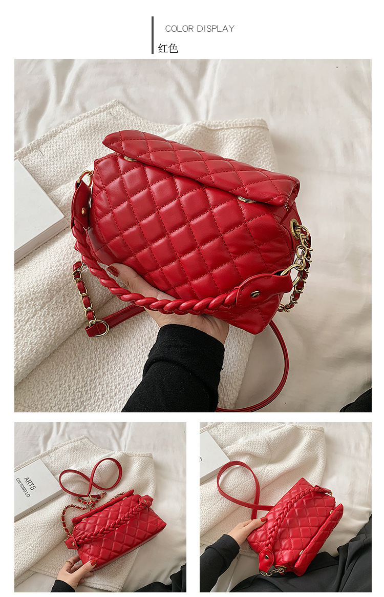 Red Wedding Bag Bridal Bag Diamond Pattern Bag Women's Bag Mother Bag 2020 New Engagement wedding Bag