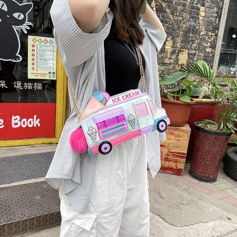 2021 New European and American Fashion Creative Ice Cream Car Messenger Bag Funny Personality Colorful Laser Women's Bag 2021 New European and American Fashion Creative Ice Cream Car Messenger Bag Funny Personality Colorful Laser Women's Bag