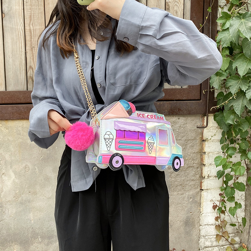 2021 New European and American Fashion Creative Ice Cream Car Messenger Bag Funny Personality Colorful Laser Women's Bag 2021 New European and American Fashion Creative Ice Cream Car Messenger Bag Funny Personality Colorful Laser Women's Bag
