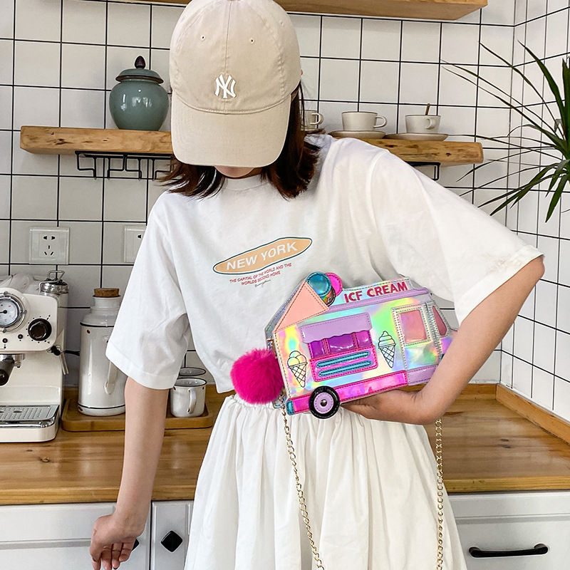 2021 New European and American Fashion Creative Ice Cream Car Messenger Bag Funny Personality Colorful Laser Women's Bag 2021 New European and American Fashion Creative Ice Cream Car Messenger Bag Funny Personality Colorful Laser Women's Bag