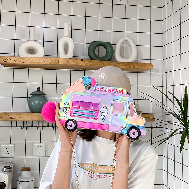 2021 New European and American Fashion Creative Ice Cream Car Messenger Bag Funny Personality Colorful Laser Women's Bag 2021 New European and American Fashion Creative Ice Cream Car Messenger Bag Funny Personality Colorful Laser Women's Bag