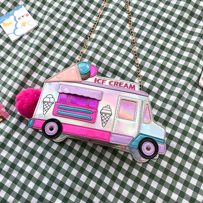 2021 New European and American Fashion Creative Ice Cream Car Messenger Bag Funny Personality Colorful Laser Women's Bag 2021 New European and American Fashion Creative Ice Cream Car Messenger Bag Funny Personality Colorful Laser Women's Bag