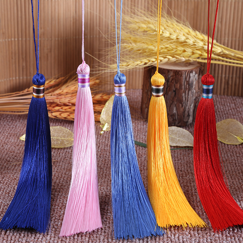 16cm Colorful Head Tassel Hantang No. 3 Ancient Costume Clothing Home Decoration Tassel Vertical Vertical Smooth Ice Silk Tassel 16cm Colorful Head Tassel Hantang No. 3 Ancient Costume Clothing Home Decoration Tassel Vertical Vertical Smooth Ice Silk Tassel