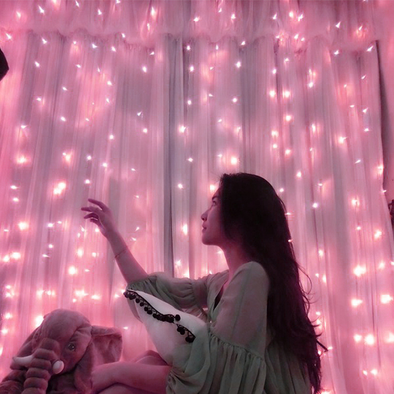 LED Star Light String Ice Strip Light 3*3 M Curtain Light Girl&#039;s Room Decorative Lights Colorful Lights Starry String