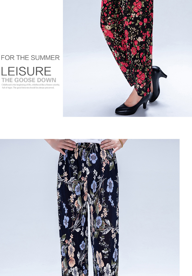 Summer New Straight Pants Colorful Pants Large Size Loose Casual Mosquito-Proof Women's Pants Cropped Mother Ice Silk Leggings Women's Thin Summer New Straight Pants Colorful Pants Large Size Loose Casual Mosquito-Proof Women's Pants Cropped Mother Ice Silk Leggings Women's Thin