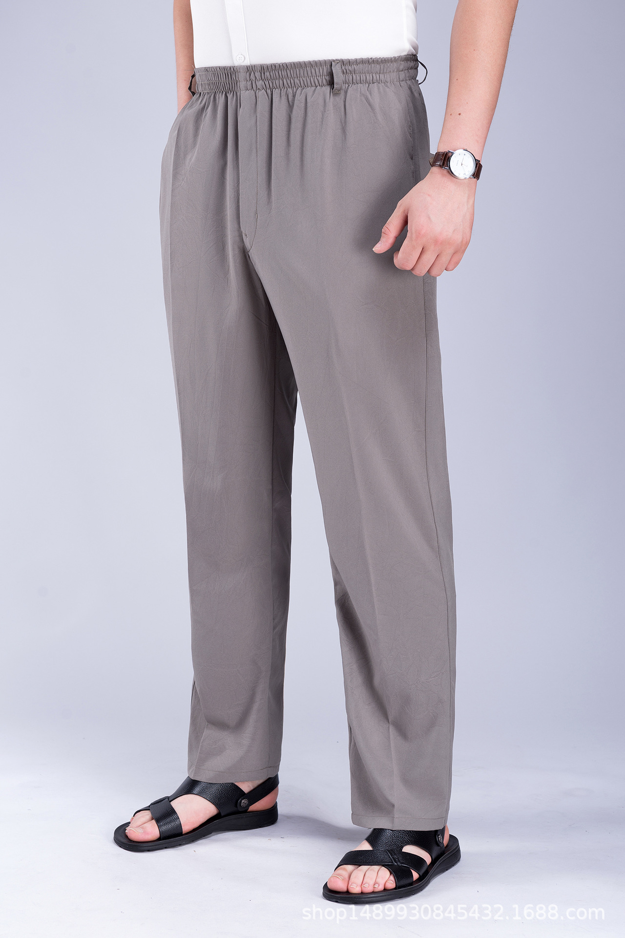 Factory Wholesale Hand Grip Colorful Pants Middle-Aged and Elderly Leisure Ice Silk Leggings Men's Width Loose Summer Thin Elastic Waist for the Elderly Grandpa Factory Wholesale Hand Grip Colorful Pants Middle-Aged and Elderly Leisure Ice Silk Leggings Men's Width Loose Summer Thin Elastic Waist for the Elderly Grandpa