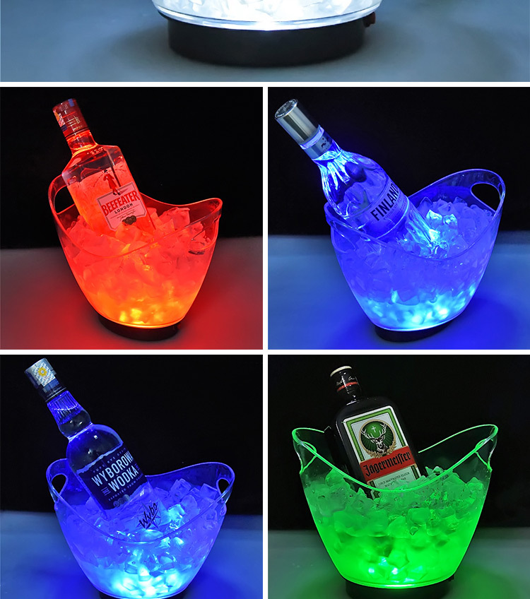 CrossBorder Luminous Plastic Ice Bucket Transparent Colorful LED Ice Bucket Bar and Restaurant Ice Bucket Ice Bucket CrossBorder Luminous Plastic Ice Bucket Transparent Colorful LED Ice Bucket Bar and Restaurant Ice Bucket Ice Bucket