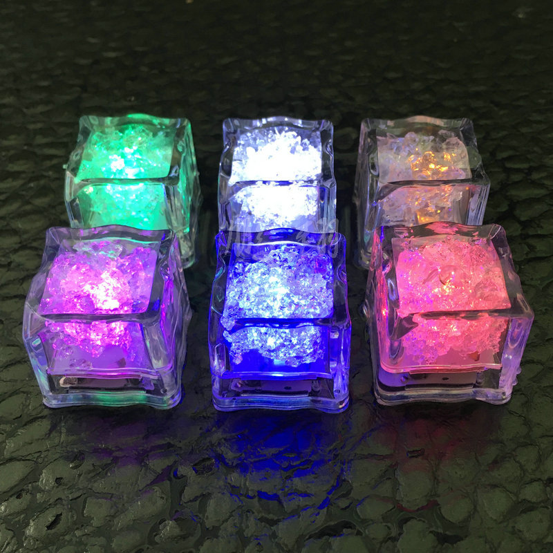 KTV bar luminous ice Luminous Toys into the Water Subjects bright LED colorful Ice Water Induction ice manufacturers