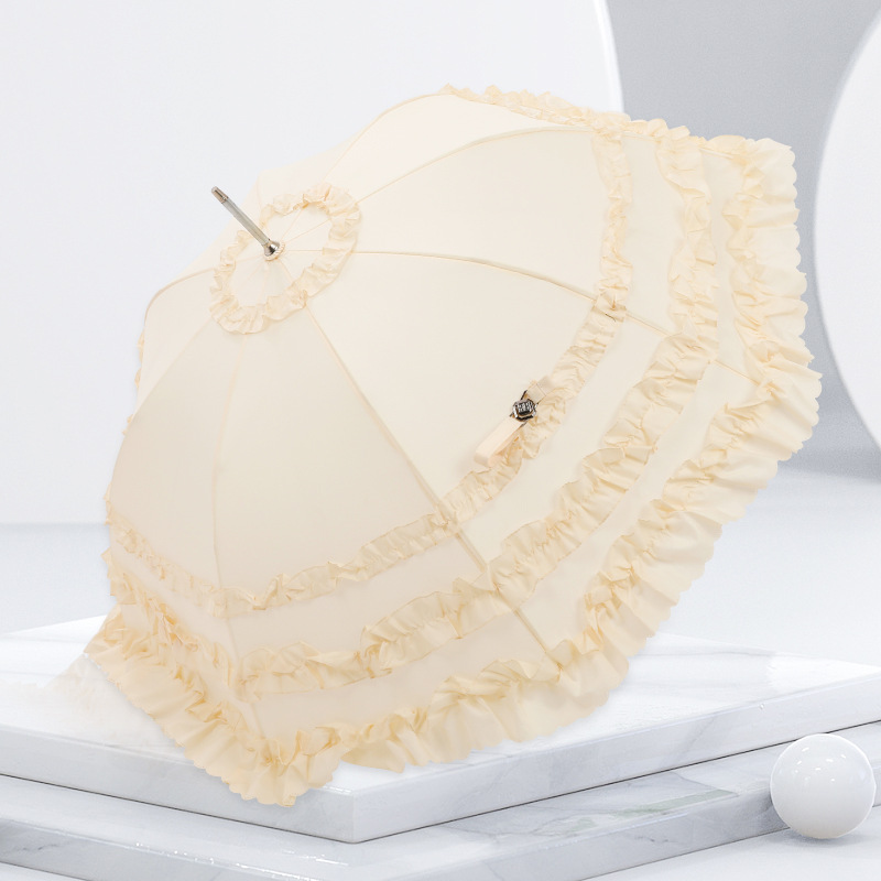 Lolita Cosplay Princess Umbrella Lolita European-Style Three-Ring Sunshade Western-Style Wedding Bride Umbrella Straight Umbrella