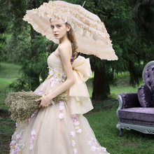 Lolita Cosplay Princess Umbrella Lolita European-Style Three-Ring Sunshade Western-Style Wedding Bride Umbrella Straight Umbrella Lolita Cosplay Princess Umbrella Lolita European-Style Three-Ring Sunshade Western-Style Wedding Bride Umbrella Straight Umbrella