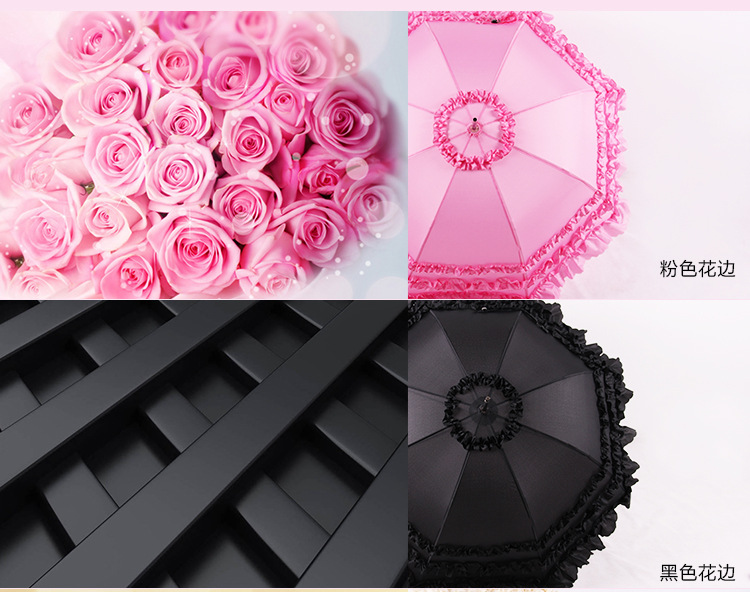 Lolita Cosplay Princess Umbrella Lolita European-Style Three-Ring Sunshade Western-Style Wedding Bride Umbrella Straight Umbrella Lolita Cosplay Princess Umbrella Lolita European-Style Three-Ring Sunshade Western-Style Wedding Bride Umbrella Straight Umbrella