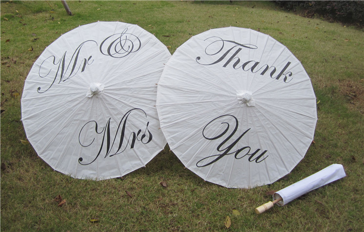In Stock 84cm Wedding Foreign Props Wedding Paper Umbrella Bride Umbrella Stage Props Paper Umbrella Just Married