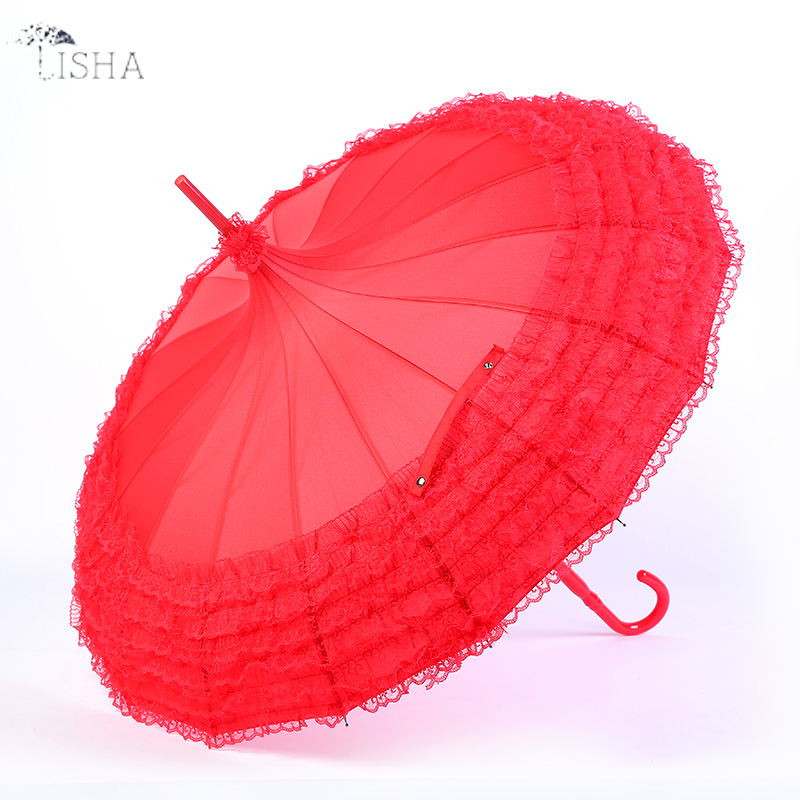 Wedding umbrella big red lace umbrella