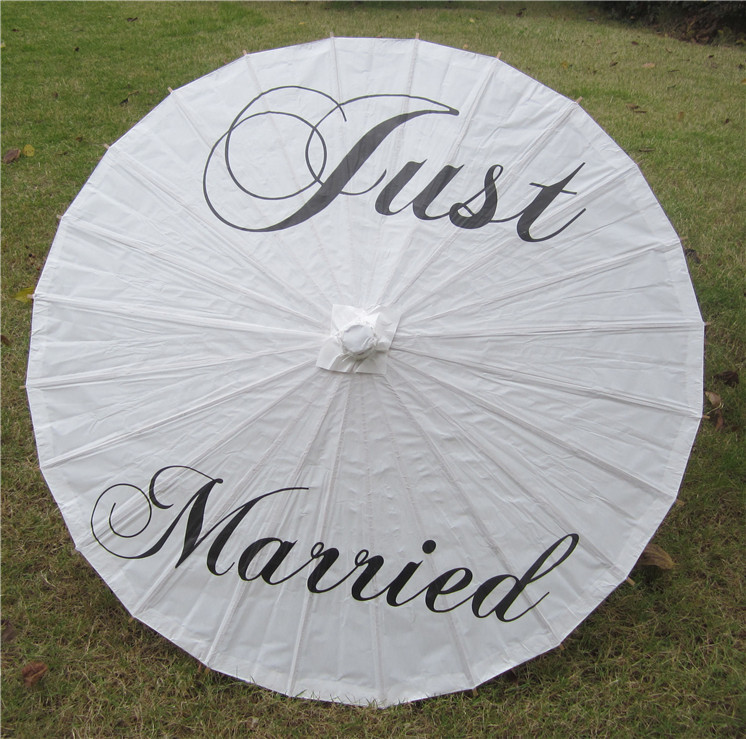 Spot Goods Craft Umbrella Foreign Popular Wedding Paper Umbrella Thank You Just Married Mr Mrs
