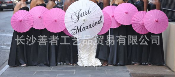 Spot Goods Craft Umbrella Foreign Popular Wedding Paper Umbrella Thank You Just Married Mr Mrs
