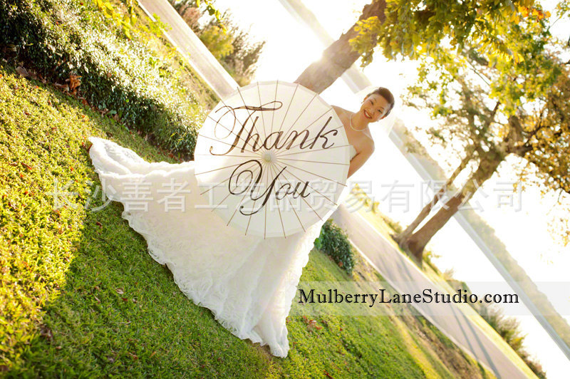 Spot Goods Craft Umbrella Foreign Popular Wedding Paper Umbrella Thank You Just Married Mr Mrs