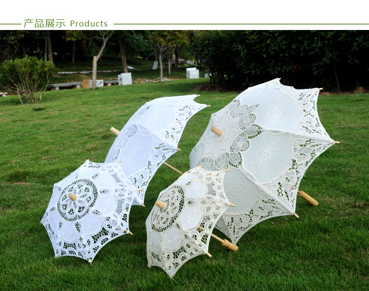 Decorative Umbrella Palace Wedding Lace Umbrella Bride Lace Umbrella White Bridesmaid Flower Girl Wooden Handle Umbrella Decorative Umbrella Palace Wedding Lace Umbrella Bride Lace Umbrella White Bridesmaid Flower Girl Wooden Handle Umbrella