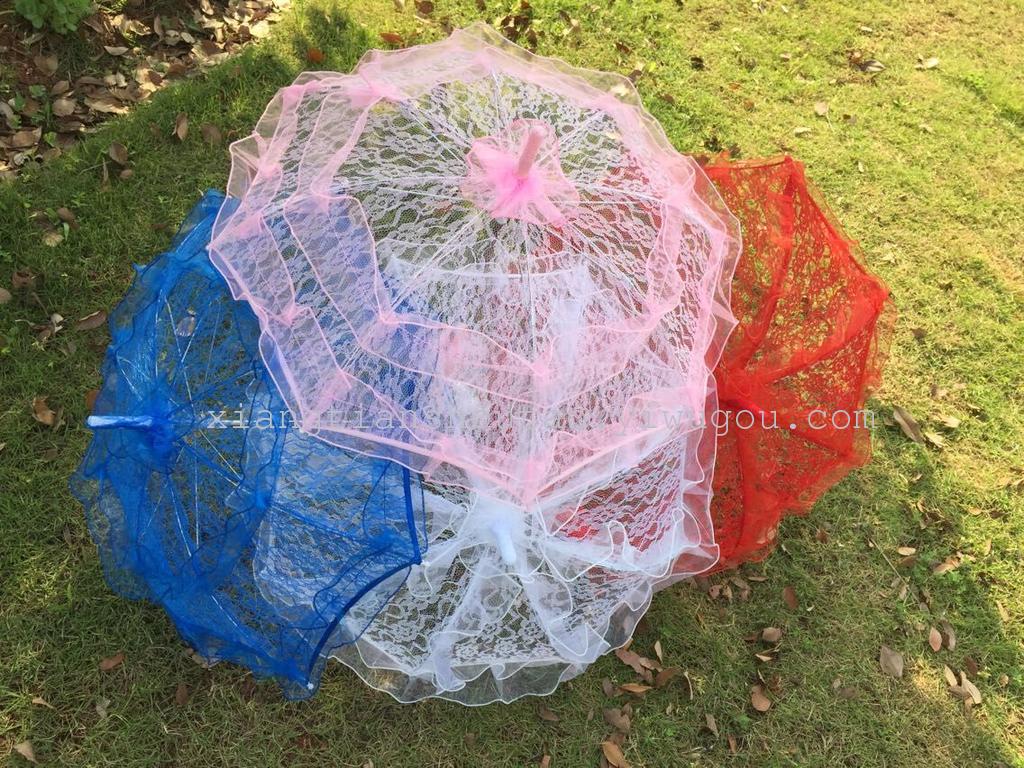 Children&#039;s Lace Photography Wedding Dress Photographic Studio Props Princess Umbrella Dance Umbrella Performance