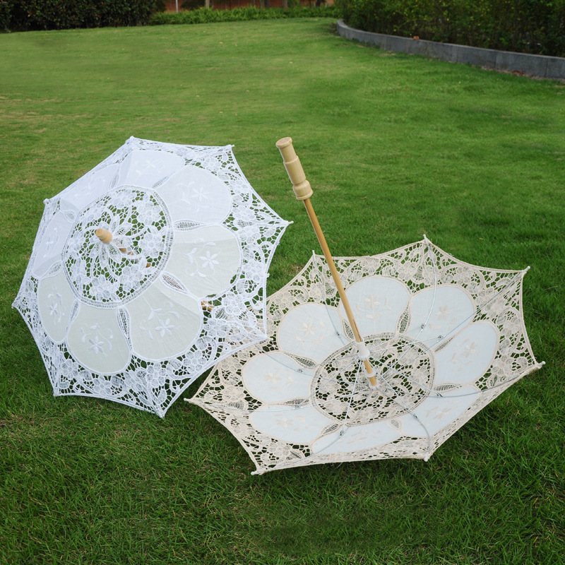 Wedding lace craft umbrella lace white bride umbrella photography props Wedding supplies wholesale