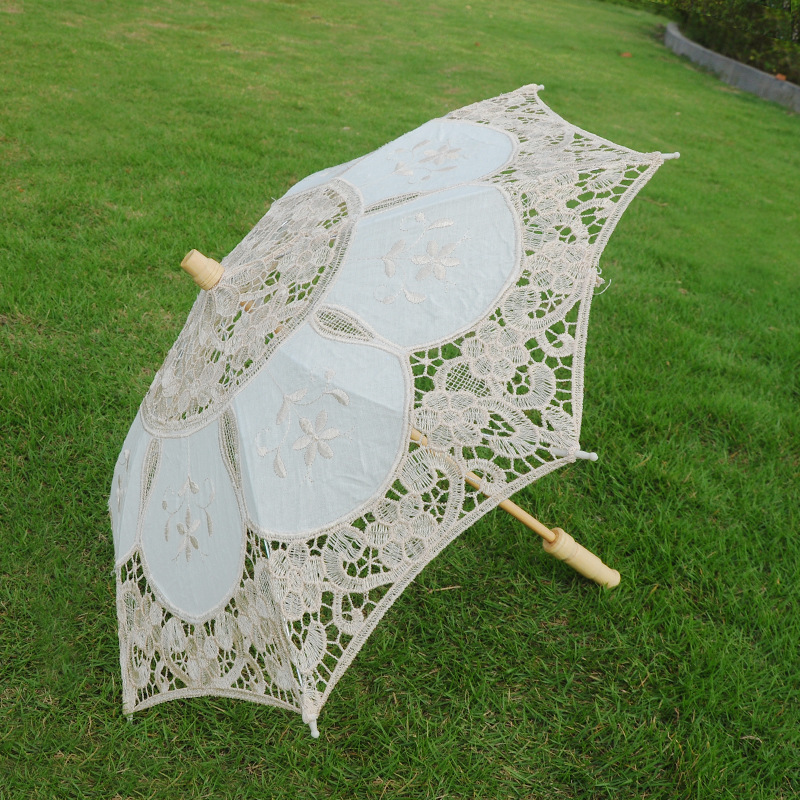 Wedding lace craft umbrella lace white bride umbrella photography props Wedding supplies wholesale