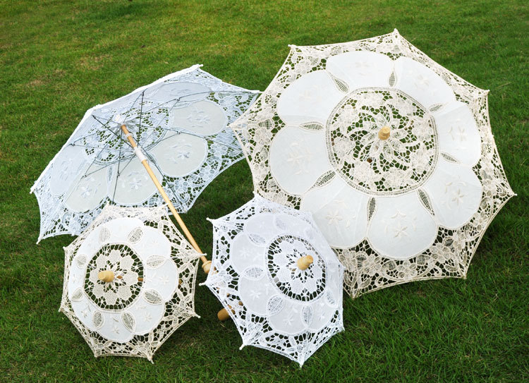 Wedding lace craft umbrella lace white bride umbrella photography props Wedding supplies wholesale