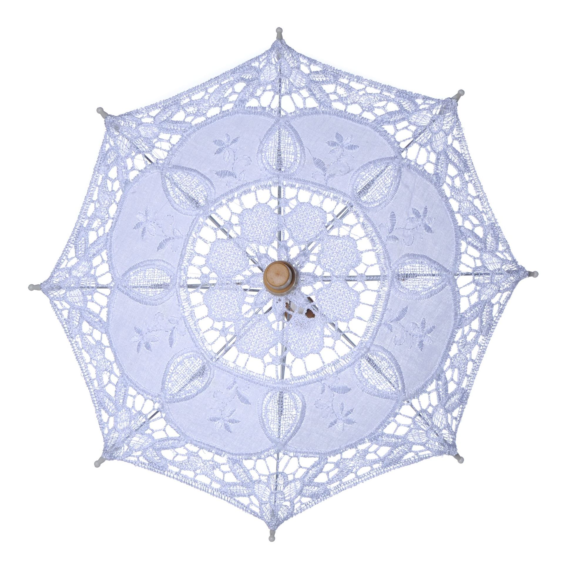 Lace Umbrella White Wooden Handle Creative Craft Umbrella Shooting Props Wedding Supplies Wedding Decorative Umbrella