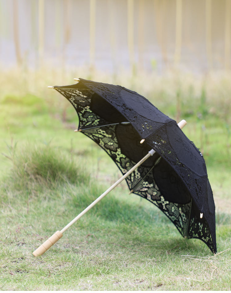 in Stock Lace Cotton Lace Umbrella Wedding Supplies Bride Umbrella Western Court Banquet Craft Umbrella Sun Umbrella