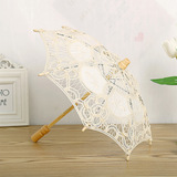 Lace Umbrella Wooden Handle Hollow Lace Lace Umbrella Floret Umbrella Photography Props Umbrella Wedding Supplies Whole