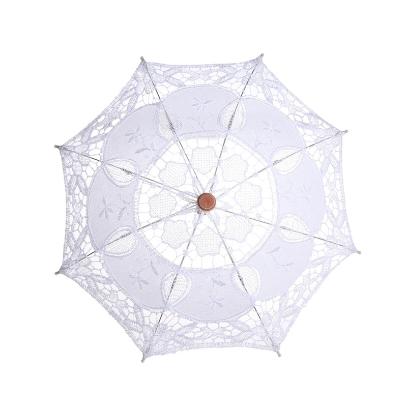 Lace Umbrella Wooden Handle Hollow Lace Lace Umbrella Floret Umbrella Photography Props Umbrella Wedding Supplies Whole