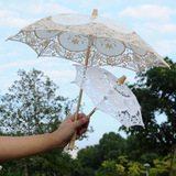 Lace Umbrella Wooden Handle Hollow Lace Lace Umbrella Floret Umbrella Photography Props Umbrella Wedding Supplies Whole