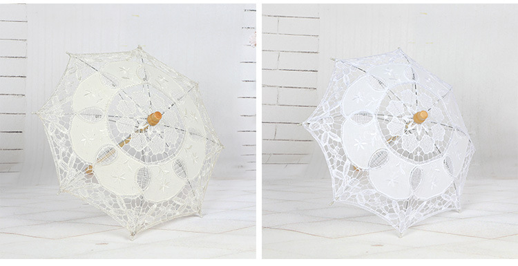 Lace Umbrella Wooden Handle Hollow Lace Lace Umbrella Floret Umbrella Photography Props Umbrella Wedding Supplies Whole