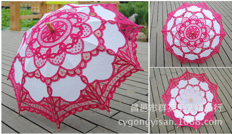 props Photography wedding umbrella handicrafts craft lace umbrella cotton umbrella stitch umbrella Sunshade multicolor