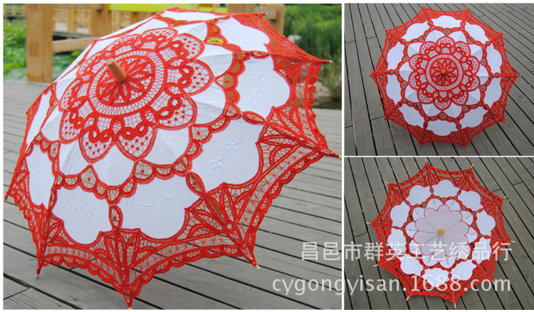props Photography wedding umbrella handicrafts craft lace umbrella cotton umbrella stitch umbrella Sunshade multicolor