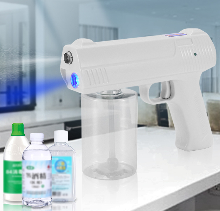 Factory in Stock Rechargeable Blue Light Nano Disinfection Spray Pistol Atomization Mist Blower Plastic sprayer Factory in Stock Rechargeable Blue Light Nano Disinfection Spray Pistol Atomization Mist Blower Plastic sprayer